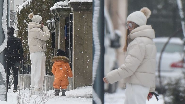 Małgorzata Rozenek na spacerze z Radosławem Majdanem i Heniem