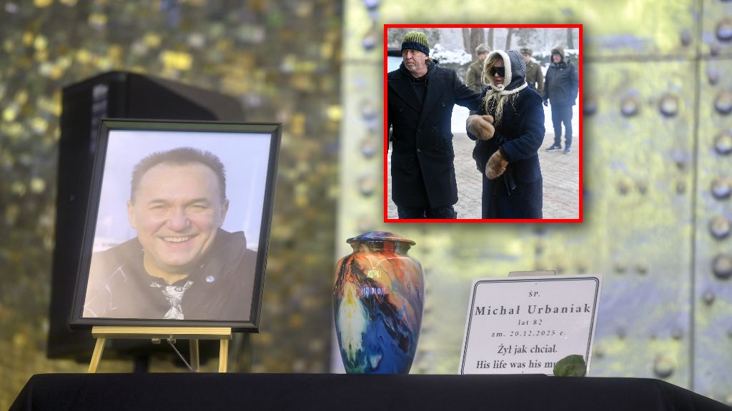 Pogrzeb Michałą Urbaniaka. Monika Olejnik z partnerem