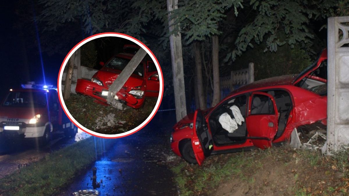 Pijany kierowca staranował ogrodzenie i uciekł z miejsca zdarzen