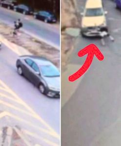Na hulajnodze wprost pod auto. Potrącenie 13-latka nagrała kamera