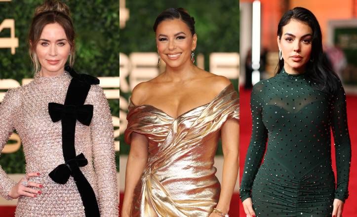 Złota Eva Longoria, połyskująca Emily Blunt i Georgina Rodriguez