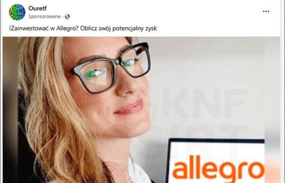 CSIRT KNF ostrzega przed fałszywymi reklamami Allegro w social mediach