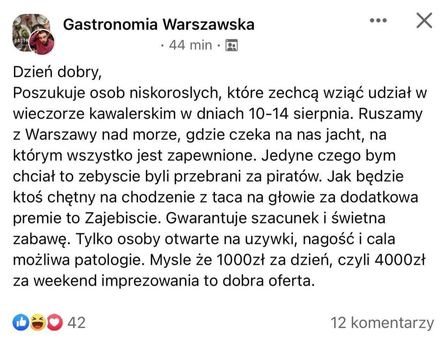 Oferta pracy dla osób niskorosłych