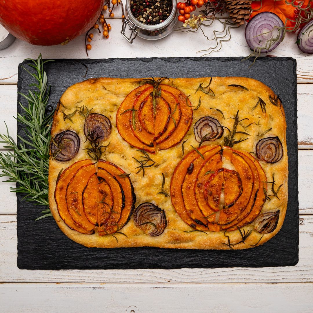 Focaccia with pumpkin