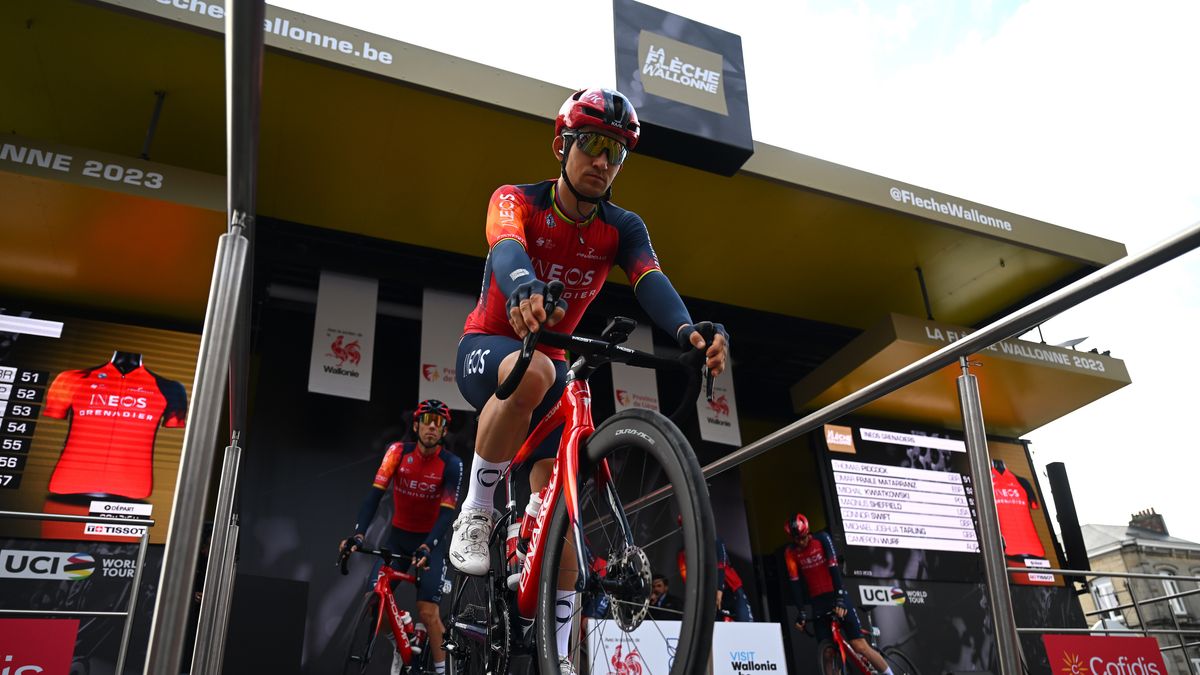 HERVE, BELGIUM - APRIL 19: Michał Kwiatkowski of Poland and Team INEOS Grenadiers prior to the 87th La Fleche Wallonne 2023 - Men's Elite a 194.3km one day race from Herve to Mur de Huy / #UCIWT / on April 19, 2023 in Herve, Belgium. (Photo by Luc Claessen/Getty Images)