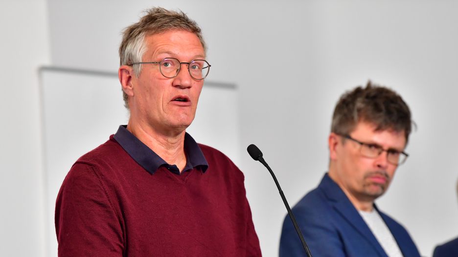 State epidemiologist Anders Tegnell of the Public Health Agency of Sweden speaks during a news conference on a daily update on the coronavirus Covid-19 situation, in Stockholm, Sweden, on May 25, 2020., SnÃ­mek: 522160147, Licence: Rights-managed, Restrikce: *** SWEDEN OUT ***, Model Release: no, Credit: Jonas Ekstromer / TT newsagency / Forum