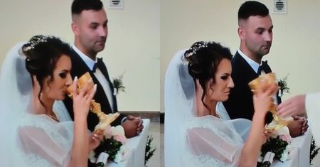 Panna młoda uraczyła się winem mszalnym podczas ślubu. Jej reakcja była BEZCENNA (WIDEO)