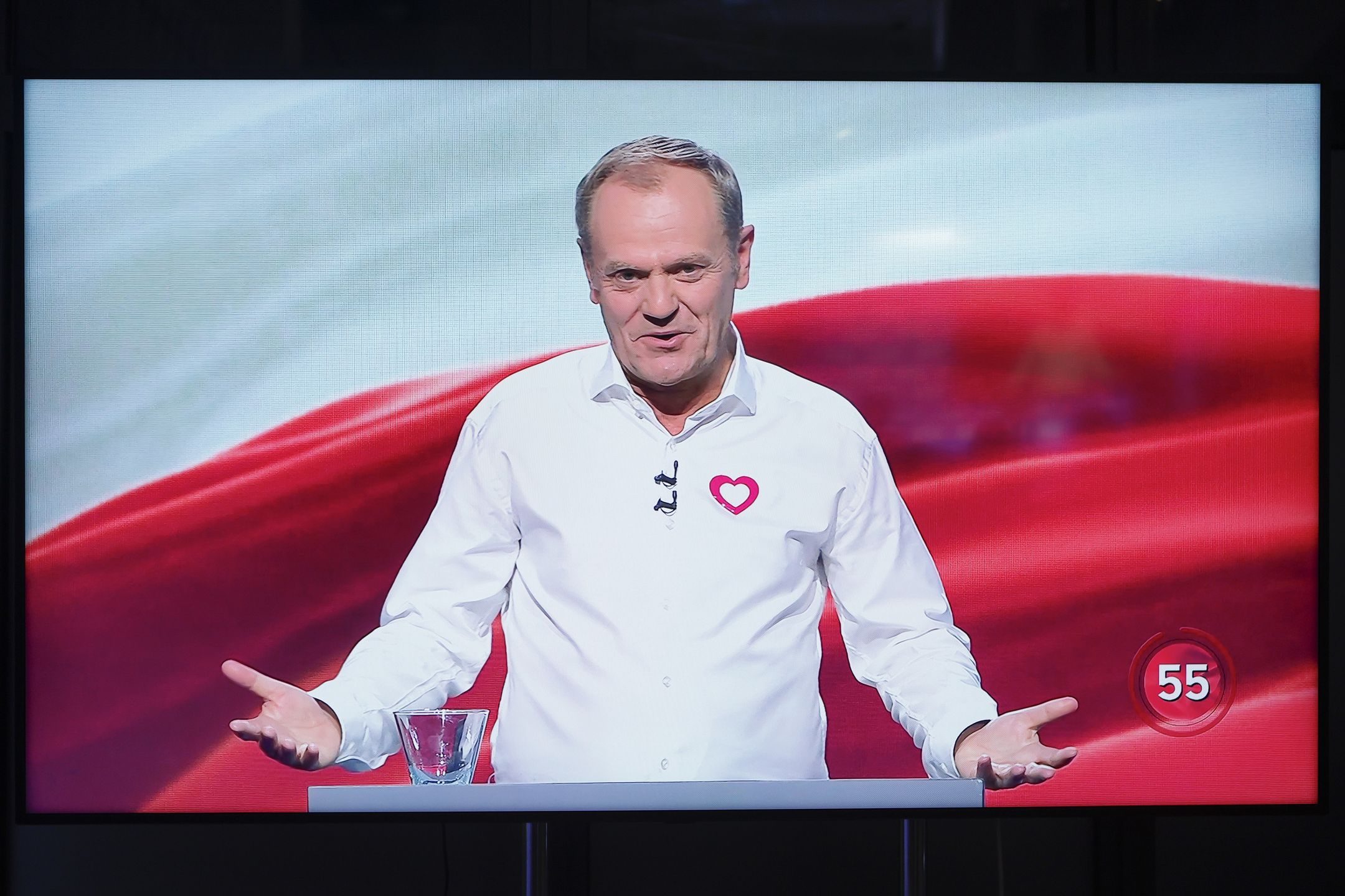 Debata wyborcza 2023Warszawa 09.10.2023 Telewizyjna debata wyborcza liderow partii politycznych przed wyborami parlamentarnymi, zorganizowana przez TVP. n/z Donald Tusk,Image: 812381798, License: Rights-managed, Restrictions: , Model Release: no, Credit line: Jacek Szydlowski / ForumJacek Szydlowski / Forumkampania, liderzy, polityka, przedwyborcza, telewizja, telewizyjna, TVP, wyborcza, wybory, debata, Donald Tusk, ekran, telewizor, transmisja