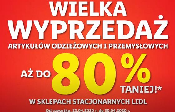 Lidl reklamuje „wielką wyprzedaż” odzieży i artykułów przemysłowych, zniżki do 80 proc. (wideo)