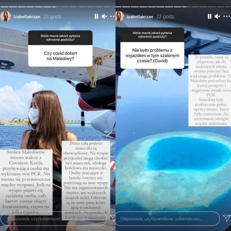 Izabella Krzan relacjonuje rajskie wakacje na Malediwach
