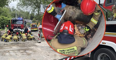 Wypadek na budowie. Ręka 22-latka wciągnięta przez wiertło