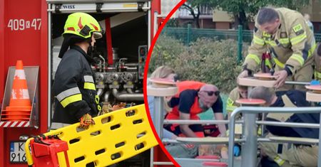 Chłopiec zakleszczył rękę w karuzeli. Strażacy pomagali mu kilka godzin