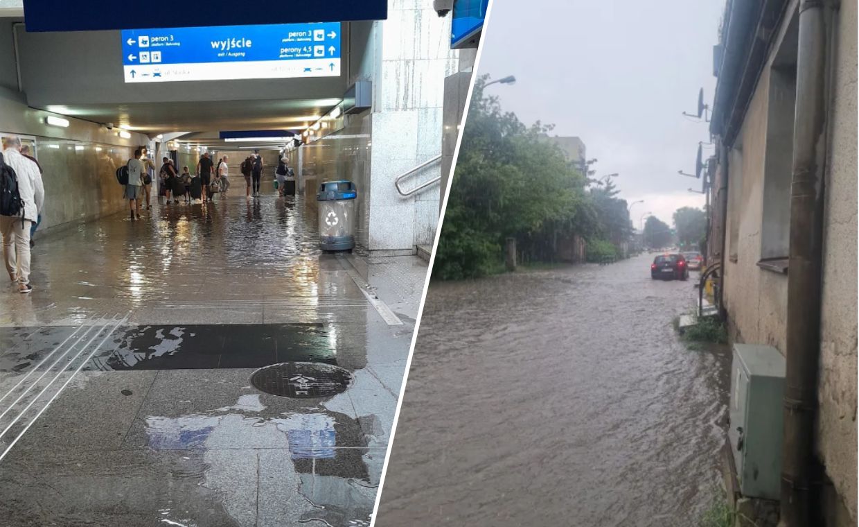 Zalane Trójmiasto. Pioruny nad stocznią, woda na dworcu