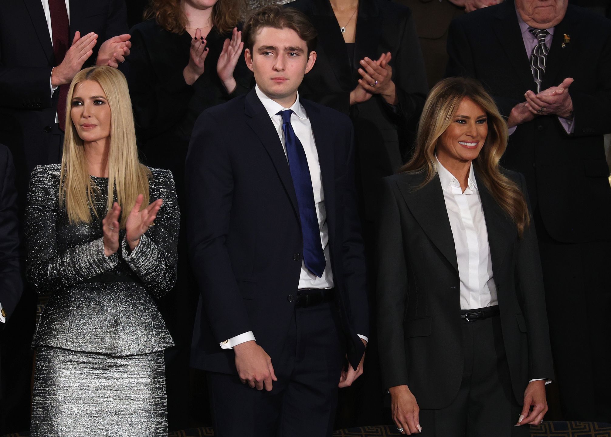 Melania Trump z synem Barronem na State of the Union 2026