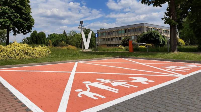 Tychy. W mieście pojawiły się różowe miejsca parkingowe.