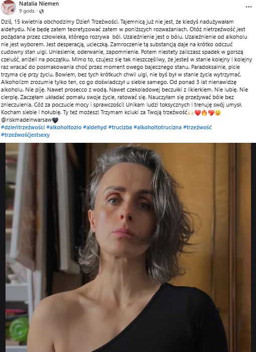Natalia Niemen pisze o swojej walce  z uzależnieniem