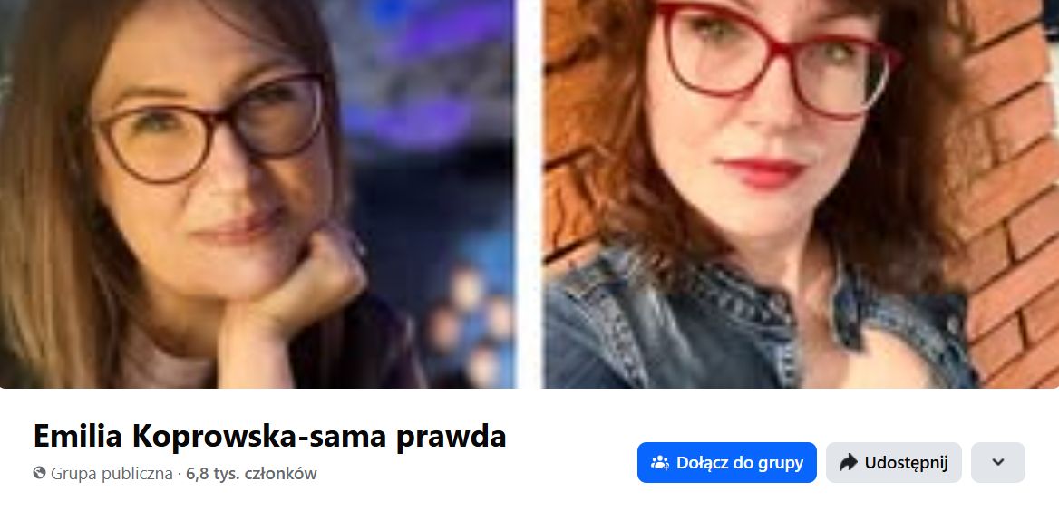 Grupa na Facebooku: Emilia Koprowska - sama prawda