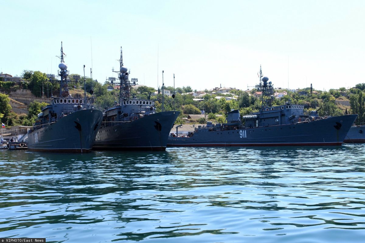 Statki floty czarnomorskiej w Sewastopolu