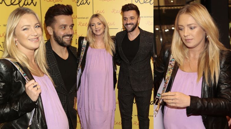 Ciężarna Barbara Kurdej-Szatan na premierze spektaklu z mężem