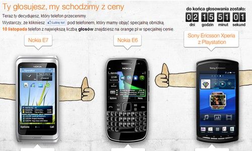Orange - głosuj, któy telefon ma być tańszy (fot.: screen z Orange)