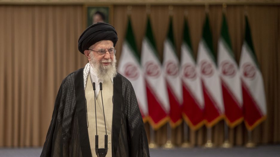 TEHRAN, IRAN - JULY 5: Iranian Supreme Leader Ayatollah Ali Khamenei speaks after casting his vote for the presidential runoff election on July 5, 2024 in Tehran, Iran. The second round of Iran's presidential elections was held while no candidate won the majority of votes in the first round of elections last month. In the second round, Saeed Jalili, who is known as a radical candidate, faced Masoud Pezeshkian, a reformist candidate. (Photo by Majid Saeedi/Getty Images)