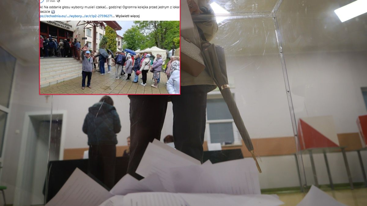 Głosowanie w Busku - Zdroju. Ogromna kolejka.