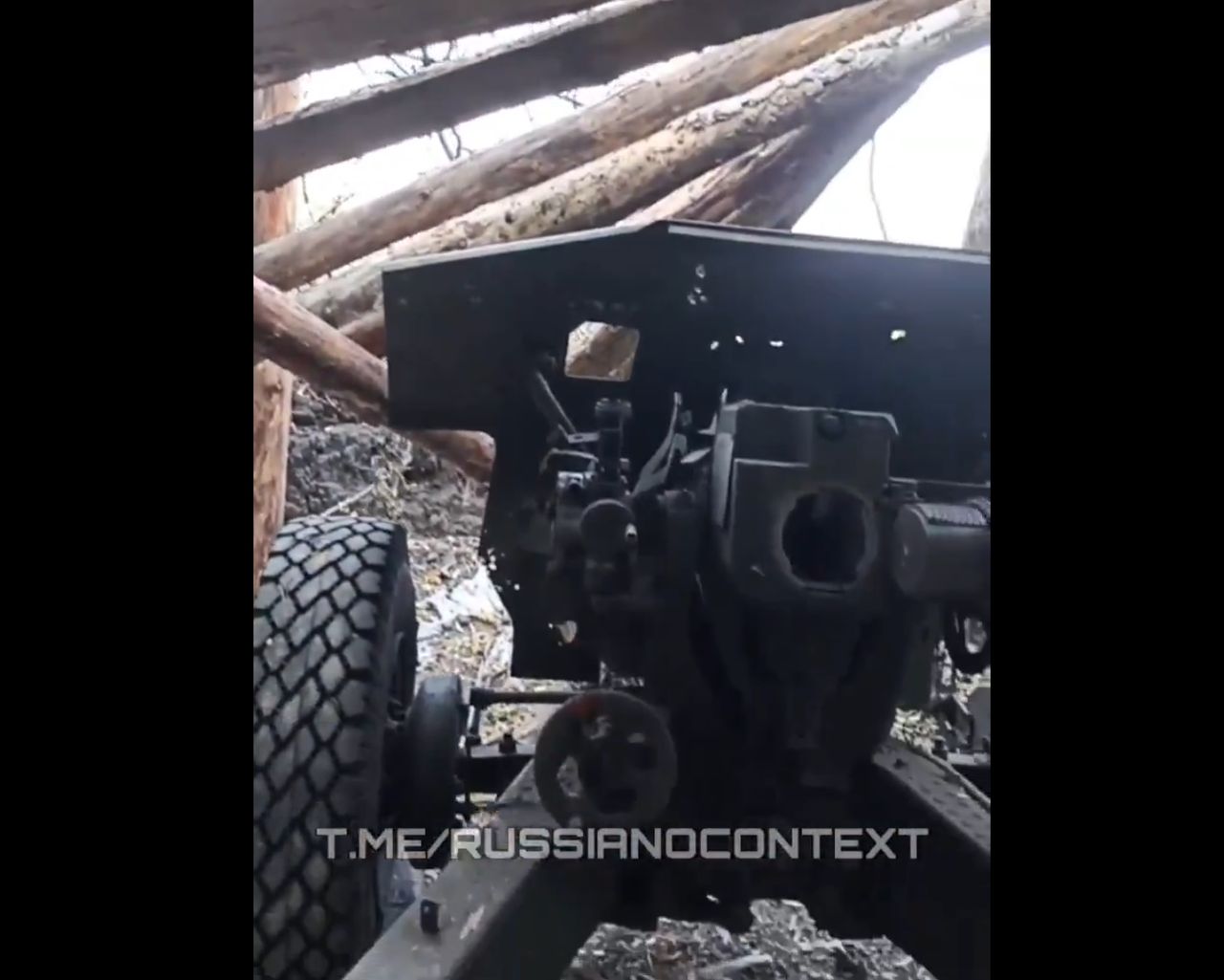 M-30 howitzer from the Battle of Berlin on the front in Ukraine.