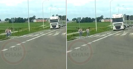 Dziewczynki chciały przejść przez jezdnię. Przerażające nagranie