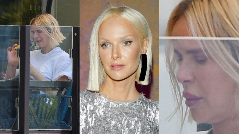 Magdalena Mielcarz i jej obfite usta relaksują się w knajpce