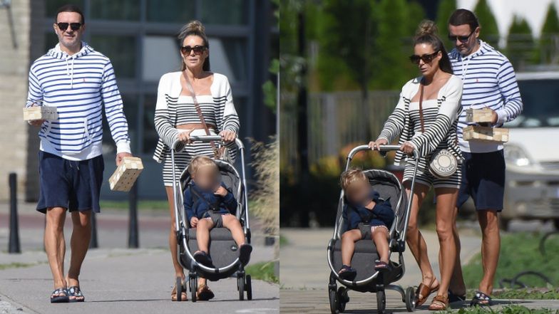 Małgorzata Rozenek i Radosław Majdan spacerują z synem