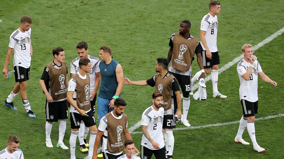 piłkarze reprezentacji Niemiec po porażce z Meksykiem na MŚ w Rosji