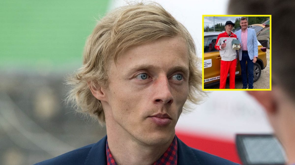 WP SportoweFakty / Kacper Kolenda / Na zdjęciu: Dawid Kubacki, w ramce: odbiera nagrodę od PKOl