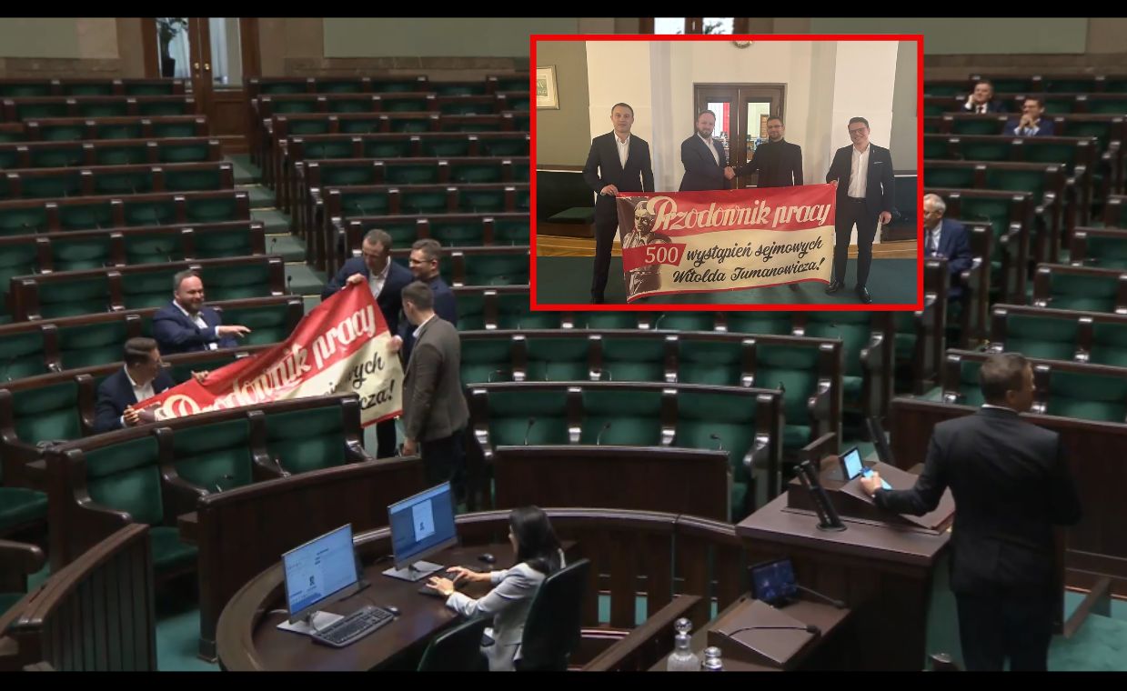 Kuriozalna scena w Sejmie. Koledzy z Konfederacji wsparli posła