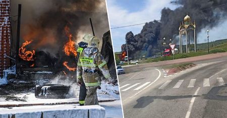 Zmasowany atak na Biełgorod. Kłęby dymu nad miastem