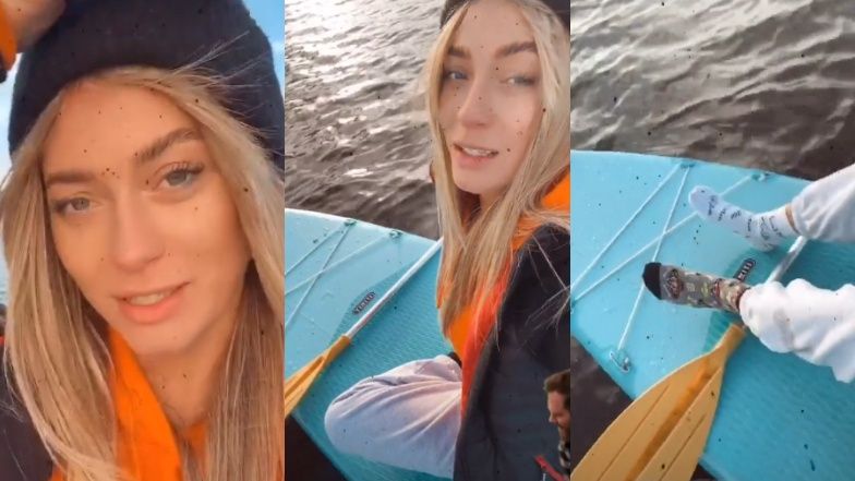 Marcelina Zawadzka przemawia z jeziora