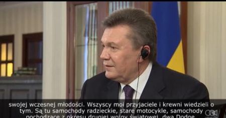 Usunięty prezydent Ukrainy wypowiada się o swojej kolekcji samochodów