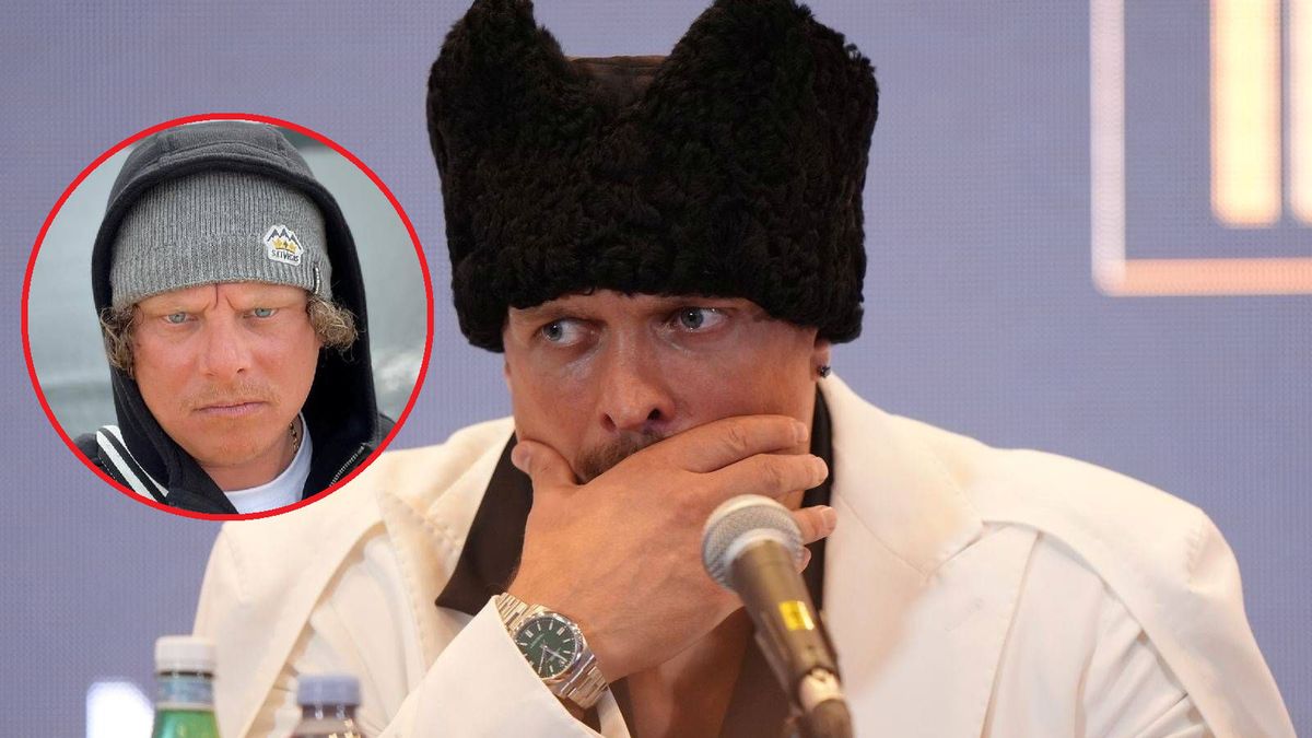 Getty Images /  Bradley Collyer/PA Images via Getty Images/Facebook Tom Stanek / Na dużym zdjęciu Ołeksandr Usyk, na małym Tomasz Stanek