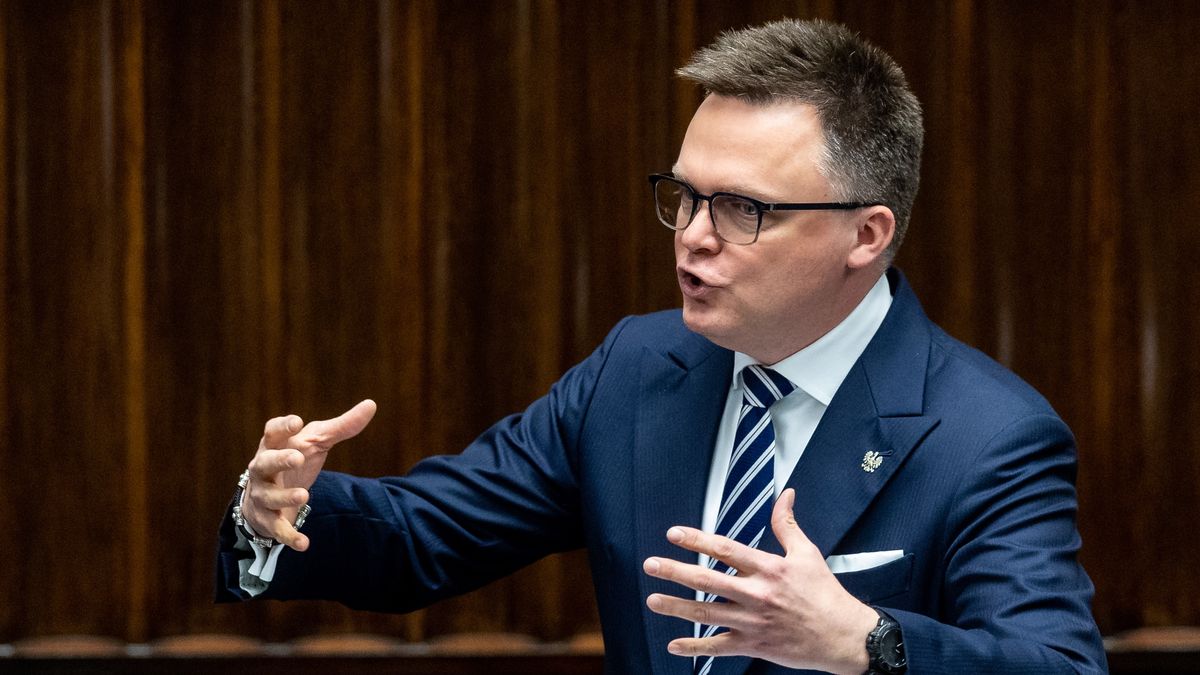 Szymon Holownia, Marshal of the Sejm of the, Republic of Poland during Inter-Parliamentary Conference for the Common Foreign and Security Policy and the Common Security and Defence Policy in Warsaw Poland on 24 March 2025. (Photo by Foto Olimpik/NurPhoto via Getty Images)