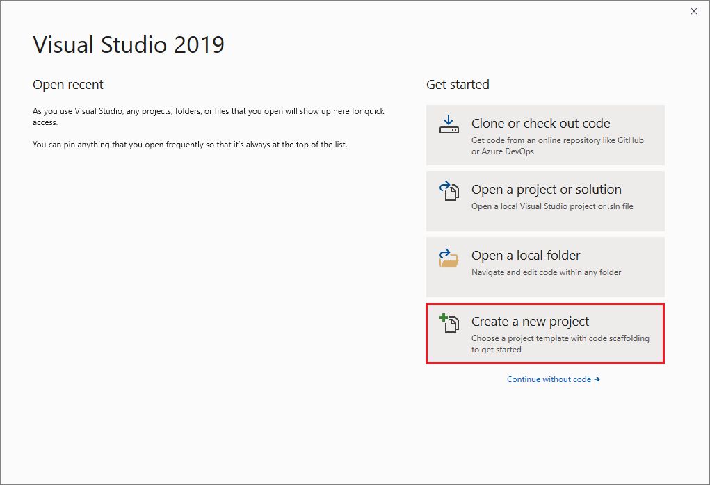 Nowy ekran powitalny Visual Studio 2019 (Microsoft)