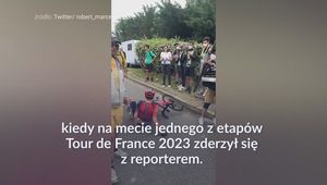#dziejesiewsporcie: kraksa na mecie. Kolarz zderzył się z reporterem