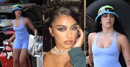 Instagram vs rzeczywistość: Córka Madonny taszczy ciężkie walizy na lotnisko po pokazie wyszczuplających majtek Kim Kardashian (ZDJĘCIA)