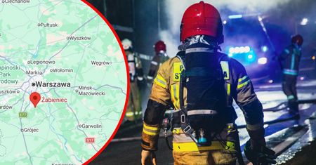 Ogromny pożar pod Piasecznem. Kilkudziesięciu strażaków w akcji