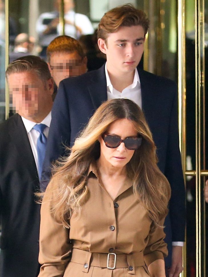 Melania Trump with her son