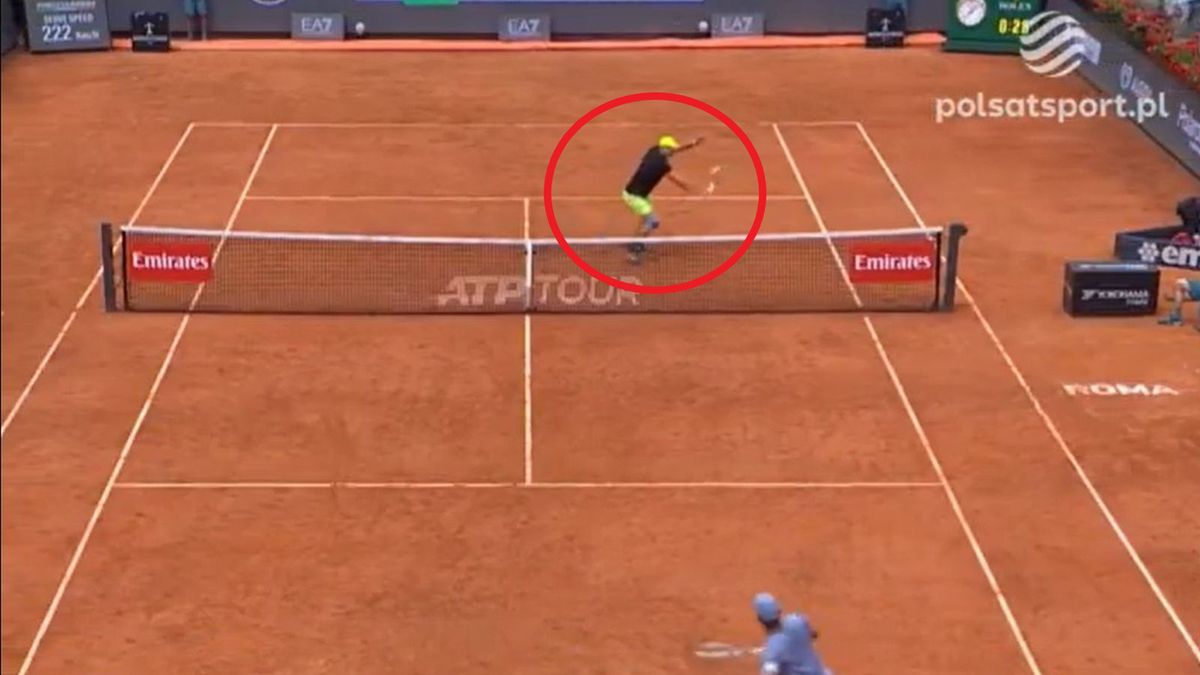 Twitter / Polsat Sport / Efektowna akcja Huberta Hurkacza