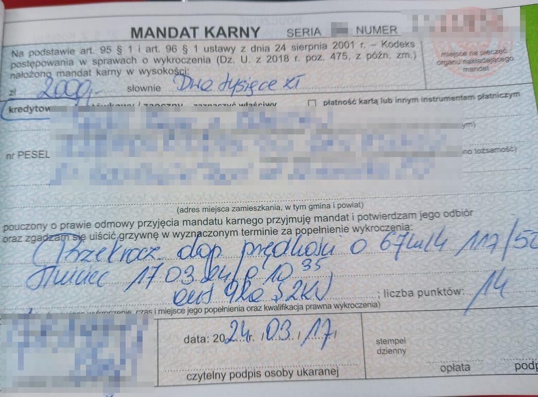mandat karny
