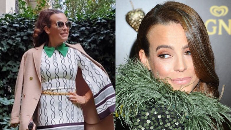 Anna Mucha pozuje z opatrunkiem na nodze