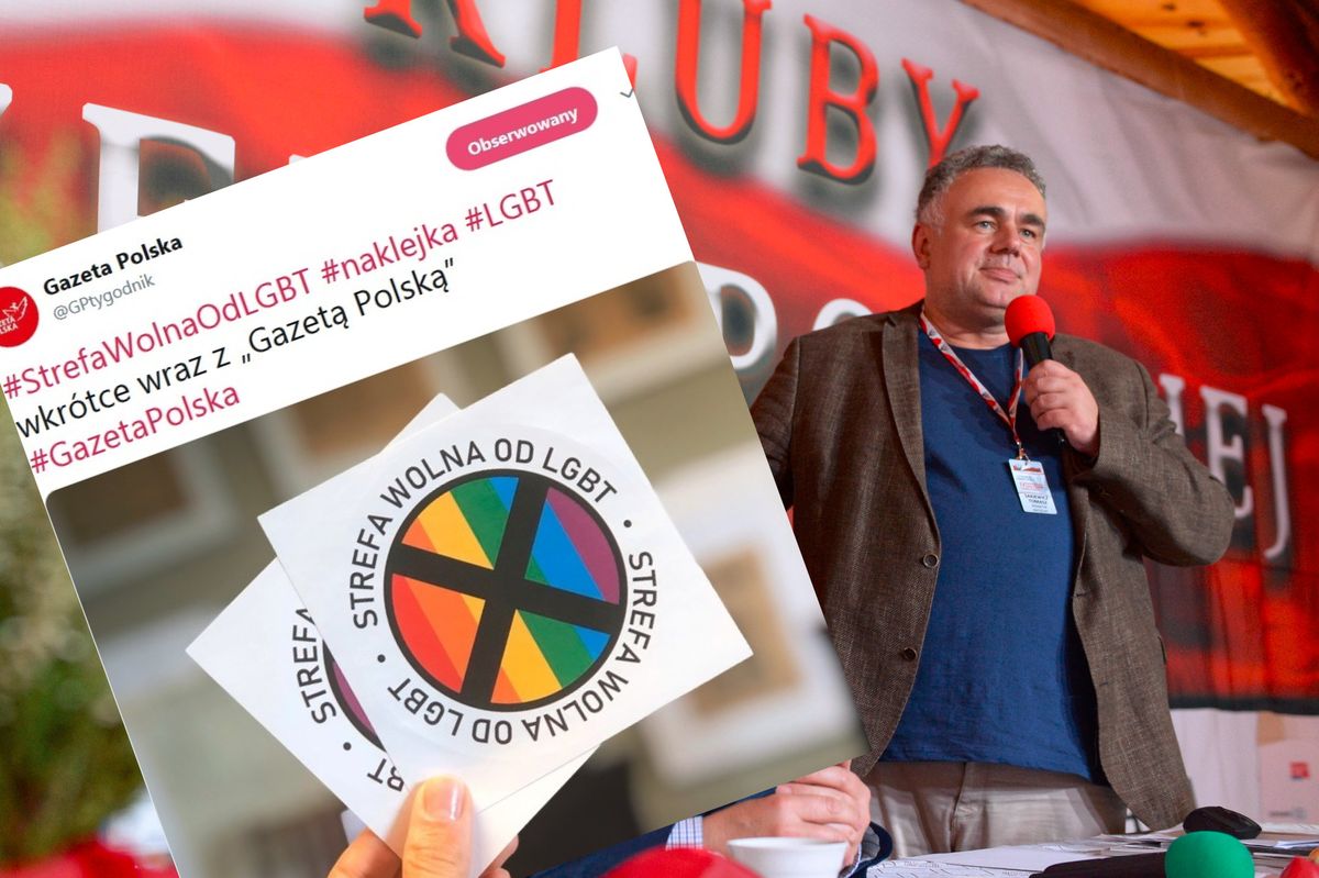 "Gazeta Polska" rozdaje kontrowersyjne naklejki. Sakiewicz o LGBT: ma cechy ideologii totalitarnej