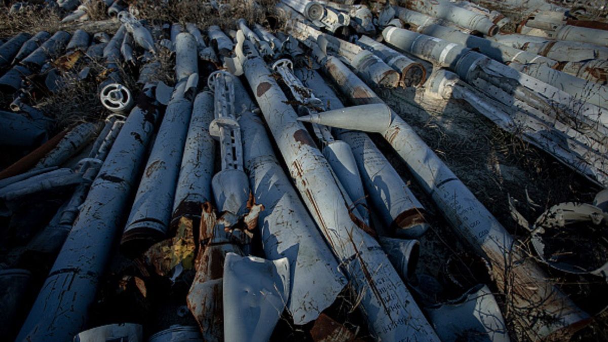 "Cmentarz" rosyjskich pocisków pod Charkowem 