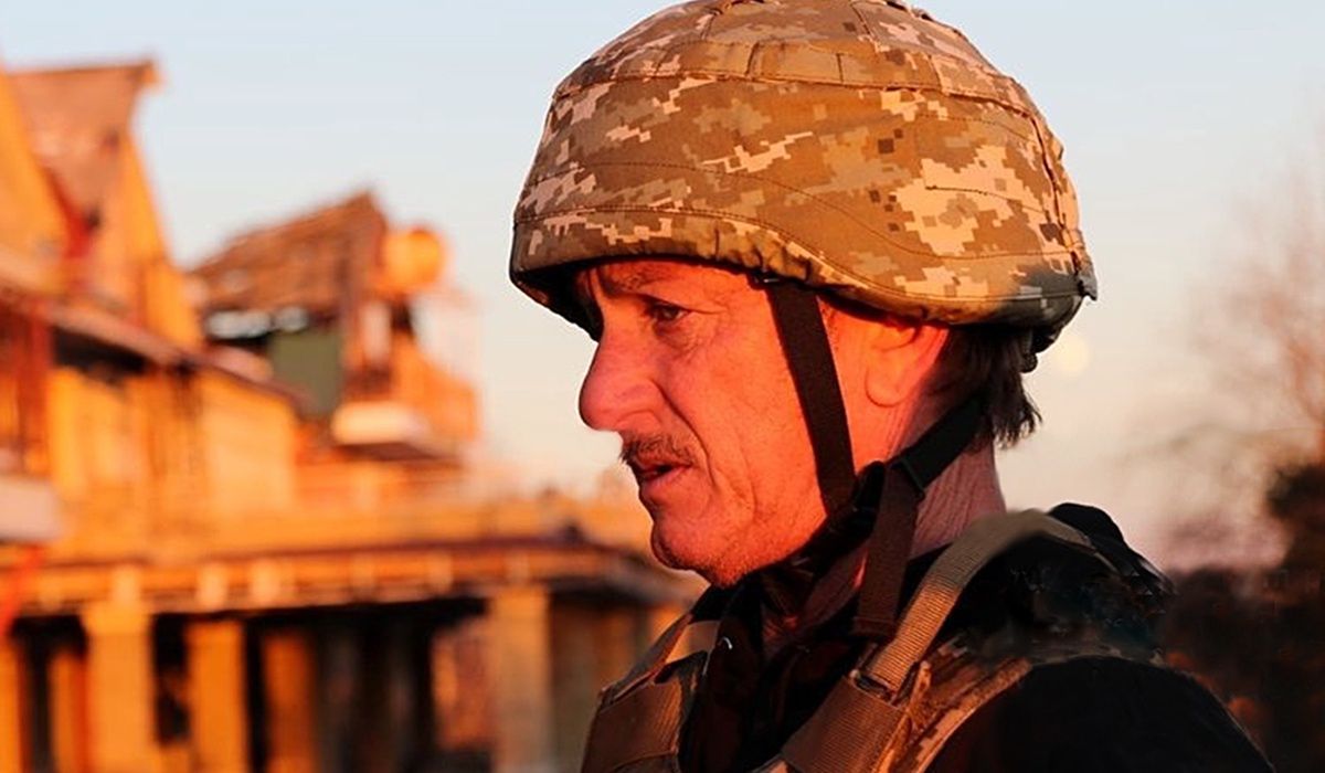 Sean Penn na Ukrainie w listopadzie 2021 r.