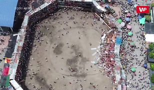 Katastrofa podczas walki byków. Przerażające wideo z drona